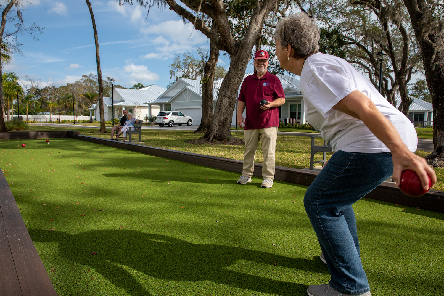 buena vida estates residents playing bocci